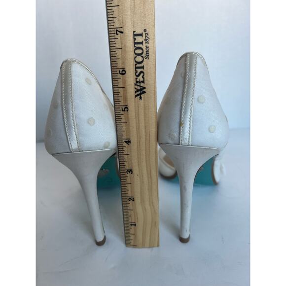 Betsey Johnson White Floral Embellished Heels - Picture 9 of 13